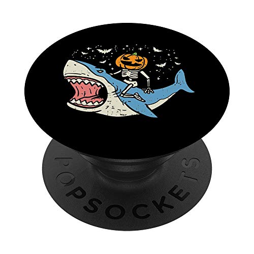 Pumpkin Skeleton Riding Shark Bats Halloween Costume Kids PopSockets PopGrip: Swappable Grip for Phones & Tablets