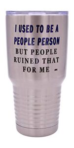rogue river tactical funny sarcastic people person 30 oz. travel tumbler mug cup w/lid vacuum insulated work gift