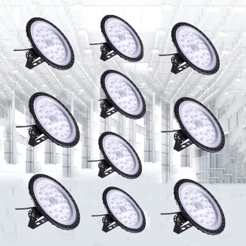 LED High Bay Light 100W, 10000LM UFO LED High Bay Light, 6000K LED Shop Lights High Bay Lights, IP54 Warehouse LED Lights Commercial Warehouse Area Light, Bay Lights-Bay Lighting for Garage Workshop