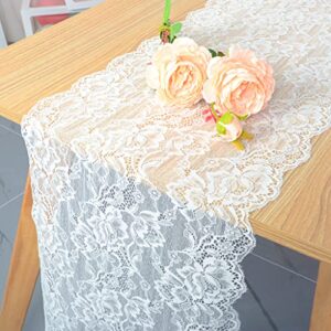 vintage-lace-table-runner 12x120-inch wedding bridal lace table runners flower table runner tea party tablecloth white lace runner