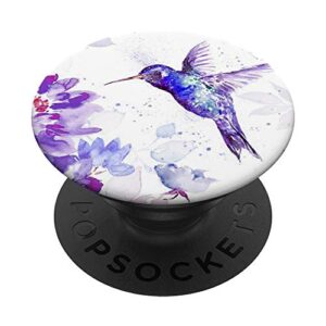 cute hummingbird watercolor design pop up for bird lover popsockets popgrip: swappable grip for phones & tablets