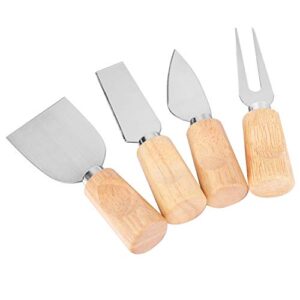 Kingrol 8 Pieces Cheese Knives with Wooden Handles, Cheese Slicer & Cutter Set