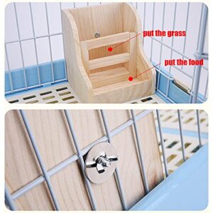 Rabbit Hay Feeder Rack,Wooden Grass Bin,Food Feeding Rack,Bunny Water Bottles Dispenser for Small Animal Supplies Rabbit Chinchillas Guinea Pig (2 Pcs)