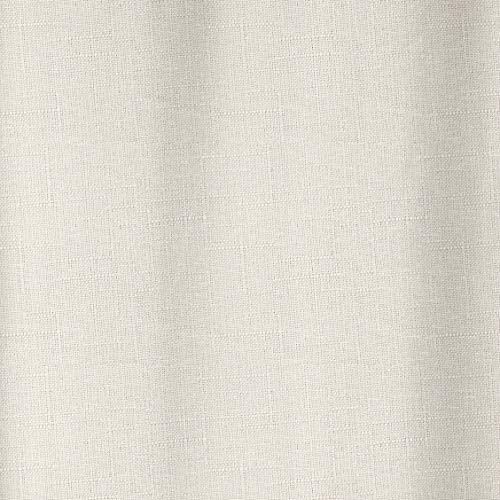 Amazon Basics 100% Blackout Textured Linen Window Panel with Grommets and Thermal Insulated, Noise Reducing Blackout Liner - 52" x 63", Ivory