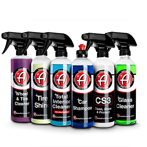 Adam's Arsenal Builder Car Cleaning Kit (6 Item) - Our Best Value Car Detailing Kit | Car Shampoo Wash Soap, Wheel & Tire Cleaner, Total Interior Cleaner, Glass Cleaner. Tire Shine CS3