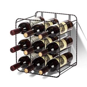 home zone living wine rack - countertop freestanding holder, stores up to 9 bottles