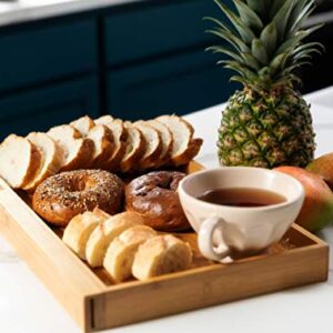 Bamboo Land- Large Bamboo Bread Board with Large Bread Knife and Crumb Catcher, Bread Cutting Board, Bread Boards Wooden, Bread Tray, Bread Cutting Board with Crumb Catcher, Tray to Cut Homemade Bread