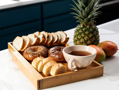 Bamboo Land- Large Bamboo Bread Board with Large Bread Knife and Crumb Catcher, Bread Cutting Board, Bread Boards Wooden, Bread Tray, Bread Cutting Board with Crumb Catcher, Tray to Cut Homemade Bread