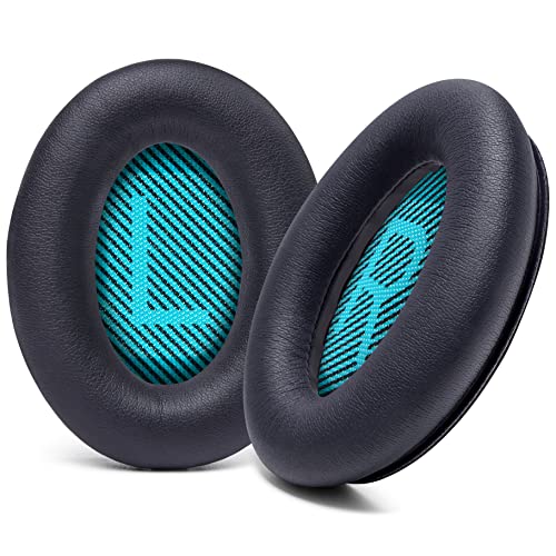 WC Wicked Cushions Premium Replacement Ear Pads for Bose Headphones - Compatible with QC15 / QC25 / QC35 & 35 ii / QC2 / AE2 / AE2i / AE2W / Soundlink - Softer Leather, Luxury Memory Foam | Black