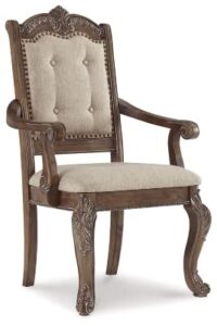 signature design by ashley charmond antique dining room chair, 2 count, brown