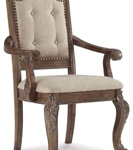 Signature Design by Ashley Charmond Antique Dining Room Chair, 2 Count, Brown