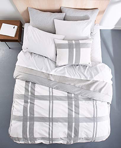 Lacoste Baseline Comforter Set, Full/Queen, Micro Chip/White