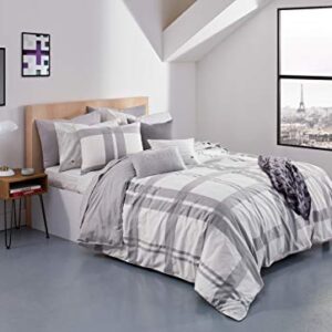 Lacoste Baseline Comforter Set, Full/Queen, Micro Chip/White