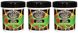 omega one 3 pack of juvenile turtle pellets, 3.5 ounces each, floating food