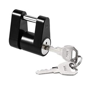 czc auto black trailer hitch coupler lock, dia 1/4 inch, 3/4 inch span for tow boat rv truck car's coupler (1 pack, black)