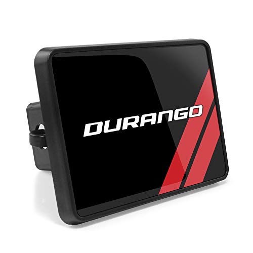 iPick Image, Compatible with - Dodge Durango UV Graphic Black Metal Face-Plate on ABS Plastic 2 Trailer Hitch Cover