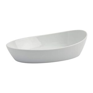 Denmark White Porcelain Chip Resistant Scratch Resistant Commercial Grade Serveware, 3 Piece Oval Serving Bowl Set