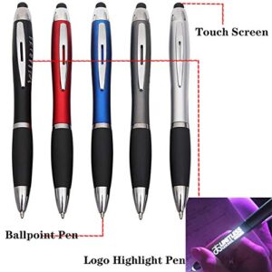 Clibeslty 50 PCS Personalized Pens 3 in1 Stylus+Metal Ballpoint Pen+Logo LED Flashlight Engraved Pens Graduation Office Business Anniversary Birthday Gift