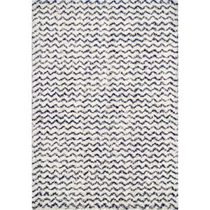 nuLOOM Cuellar Chevron Shag Area Rug, 8' 10" x 12', Navy