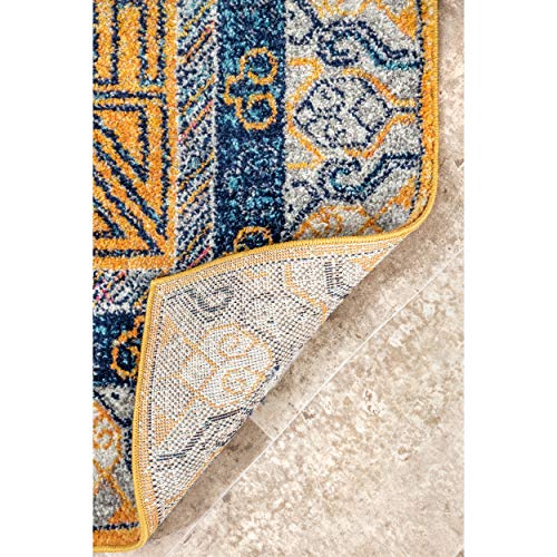 nuLOOM Motif Border Area Rug, 5' x 7' 5", Yellow