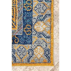 nuLOOM Motif Border Area Rug, 5' x 7' 5", Yellow