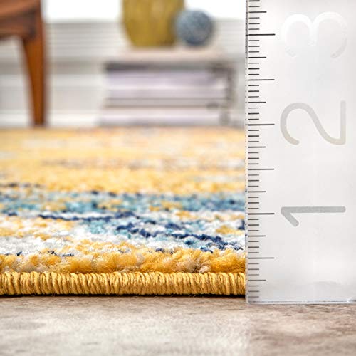 nuLOOM Motif Border Area Rug, 5' x 7' 5", Yellow