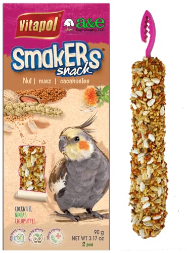 A&E Cage 644119 Vitapol Smakers Cockatiel Treat Sticks - Nut - Pack of 12