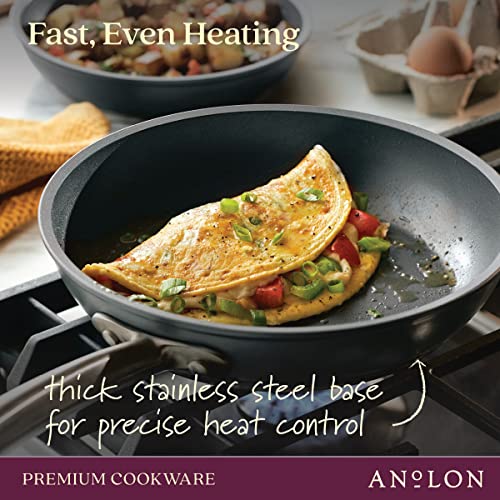 Anolon Accolade Forged Hard Anodized Nonstick Frying Pans/Skillet Set, 8 Inch and 10 Inch - Moonstone Gray