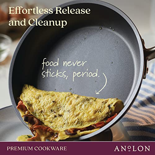 Anolon Accolade Forged Hard Anodized Nonstick Frying Pans/Skillet Set, 8 Inch and 10 Inch - Moonstone Gray