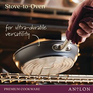 Anolon Accolade Forged Hard Anodized Nonstick Frying Pans/Skillet Set, 8 Inch and 10 Inch - Moonstone Gray