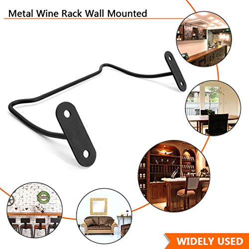 VEEBOOD Wall Mounted Decorative Metal Wine Rack Hanging Wine Bottle/Hand Towel Wall Holder (Black, Set of 3)