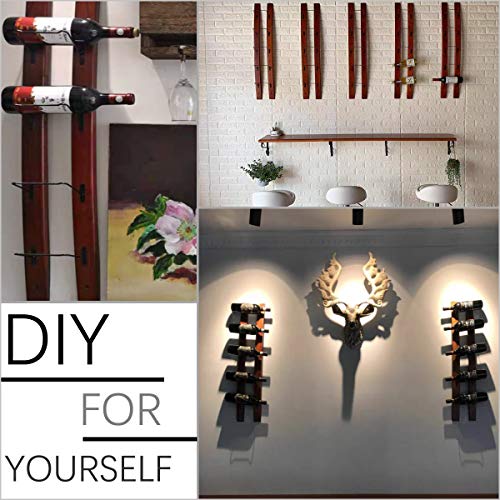 VEEBOOD Wall Mounted Decorative Metal Wine Rack Hanging Wine Bottle/Hand Towel Wall Holder (Black, Set of 3)