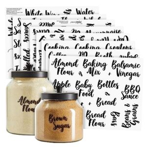 talented kitchen 155 cursive pantry & fridge labels – supplementary pantry & fridge names – food label sticker, kitchen pantry labels for containers, jar labels pantry organization and storage