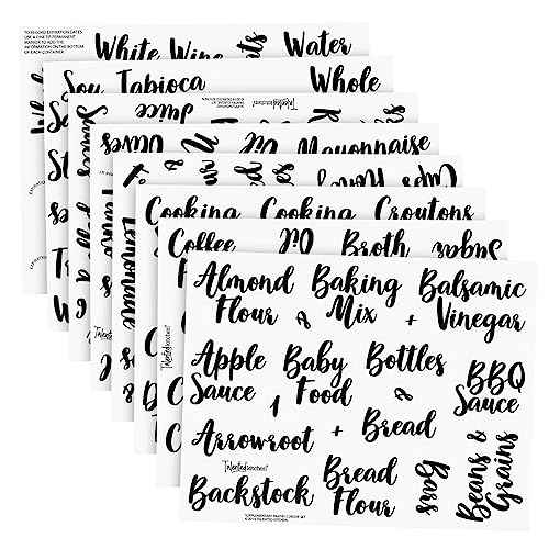 Talented Kitchen 155 Cursive Pantry & Fridge Labels – Supplementary Pantry & Fridge Names – Food Label Sticker, Kitchen Pantry Labels for Containers, Jar Labels Pantry Organization and Storage