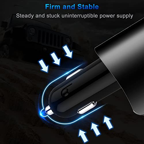 LIHAN Car Charger Extension Cigarette Lighter Adapter,Socket Splitter 3 USB Ports and Voltage Meter,fit for 12V/24V Automobile Outlet,Compatible with iPhone 14,13,12,iPad,Samsung(BlackQC3.0)