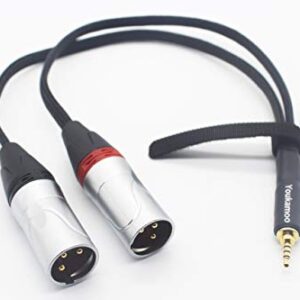 Youkamoo 2.5mm Trrs to Dual XLR Male Cable Balanced Audio Headphone Adapter Cable 1 FT 0.3M