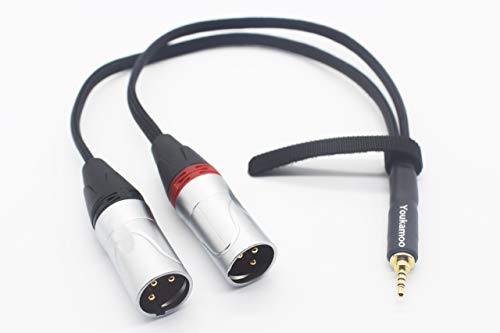 Youkamoo 2.5mm Trrs to Dual XLR Male Cable Balanced Audio Headphone Adapter Cable 1 FT 0.3M