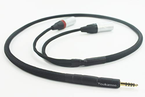 Youkamoo 4.4mm to Dual XLR Male Balanced Audio Headphone Adapter Silver Plated Cable 3 FT 1M