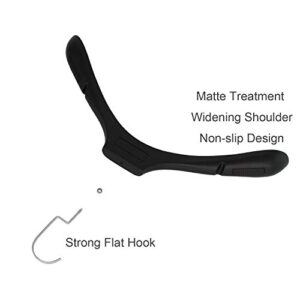 Plastic Extra Wide Suit Hangers, Pack of 20, Width: 17.7",Notched Shoulders & Swivel Hooks, Black