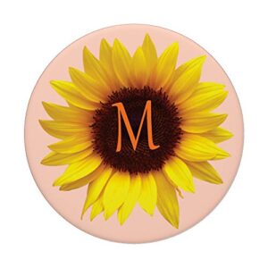 Letter M Initial Sunflower Monogram PopSockets Swappable PopGrip