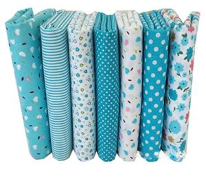 egurs 7pcs/set cotton fabric for sewing quilting patchwork home textile pink series tilda doll body cloth - lake blue series 50 50