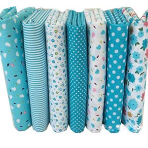 Egurs 7pcs/set Cotton Fabric For Sewing Quilting Patchwork Home Textile Pink Series Tilda Doll Body Cloth - Lake Blue Series 50 50