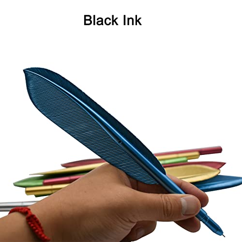 Maydahui 20PCS Feather Rollerball Pen Artificial Wing Pens Creative Desktop Decoration Black Ink 5 Colors for Office School Teachers Students