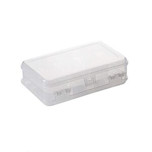 akoak 1 pack double compartment portable jewelry box plastic transparent earrings storage box 10 grid mini storage box (white)