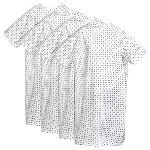 TALVANIA Unisex Patient Hospital Gown Back Ties Fits upto XXL (4 Pack)