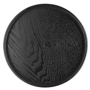 black wood serving tray, round shape solid wood serving tray plate bar cafe restaurant trays(21cm)