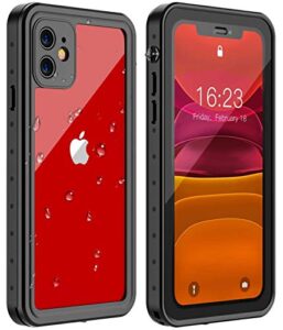 amilifecases for iphone 11 case waterproof,with built in screen protector,shockproof dustproof full body heavy duty protective phone case for iphone 11 6.1 inches black/clear