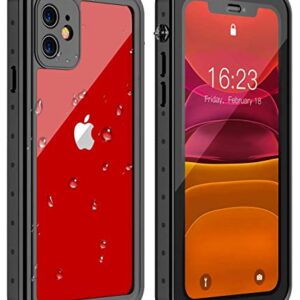 AMILIFECASES for iPhone 11 Case Waterproof,with Built in Screen Protector,Shockproof Dustproof Full Body Heavy Duty Protective Phone Case for iPhone 11 6.1 inches Black/Clear