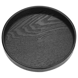 black wood serving tray, round shape solid wood serving tray plate bar cafe restaurant trays(30cm)