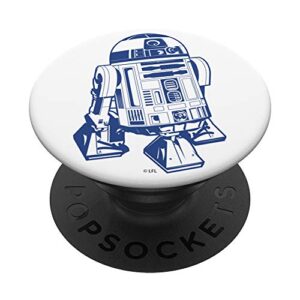 star wars r2-d2 blue portrait popsockets popgrip: swappable grip for phones & tablets